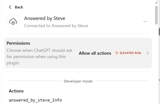 Answered by Steve Manage page with Permissions set to Allow all actions