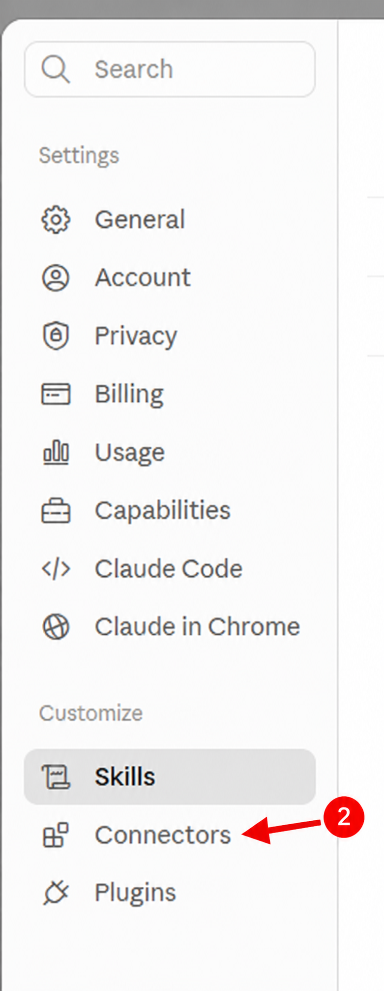 Claude Customize screen with Connectors marked